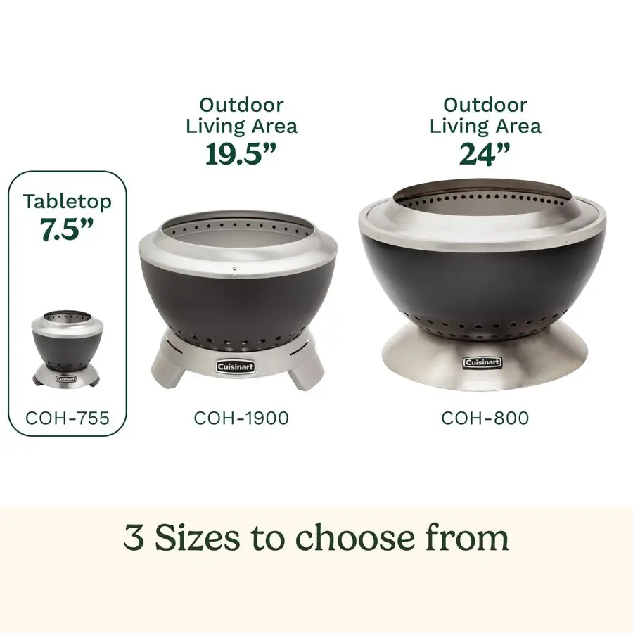 

Бездымный настольный очаг Cleanburn, 7,5 дюймов, легкий портативный очаг без дыма со съемным основанием для мешка для золы.