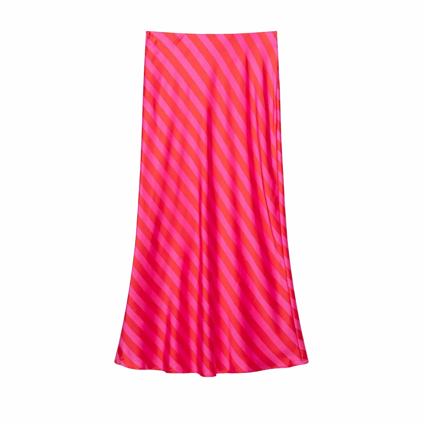 Damen Mode Satin-Streifen-Sets Sexy Neckholder Rückenfreies Ärmelloses Top + Lange Röcke Sommer Urlaub Neu 2-teilig – Detail 15