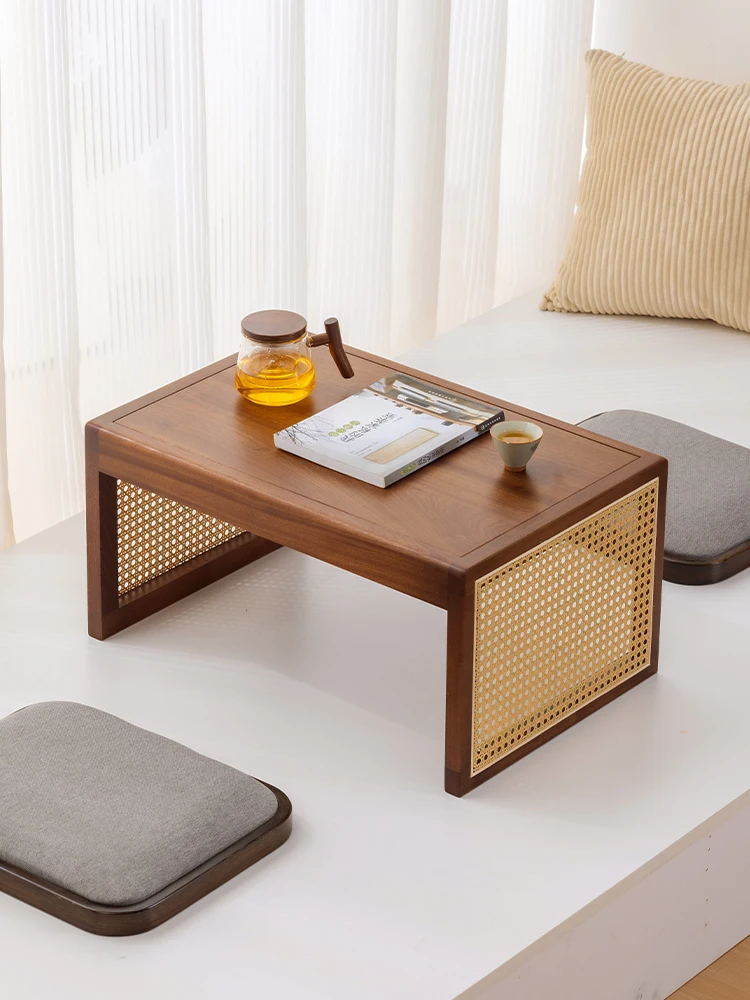 

Solid wood bay window small table tatami tea table zen balcony coffee windowsill sitting kang drinking tea low