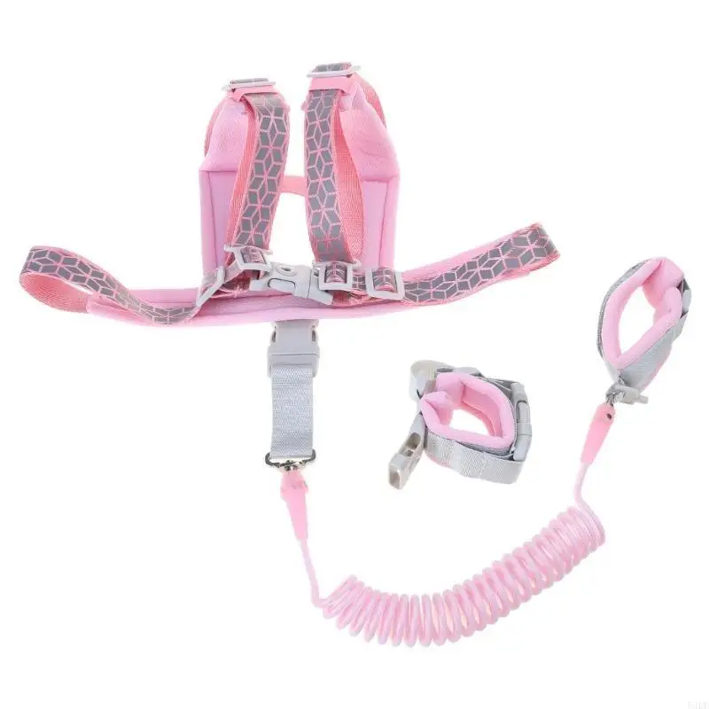 54DF حزام يد للمشي في الهواء الطلق مضاد للضياع للأطفال الصغار حزام خلفي عاكس للضوء