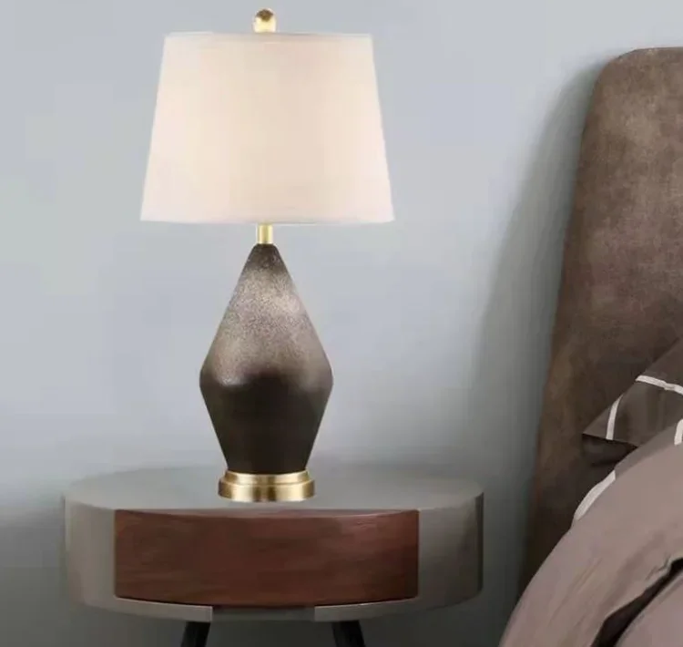 Modern Black Classic Stone Ceramics Table Light Marble Desk Lamp Table Lamp for Living Room Bedroom