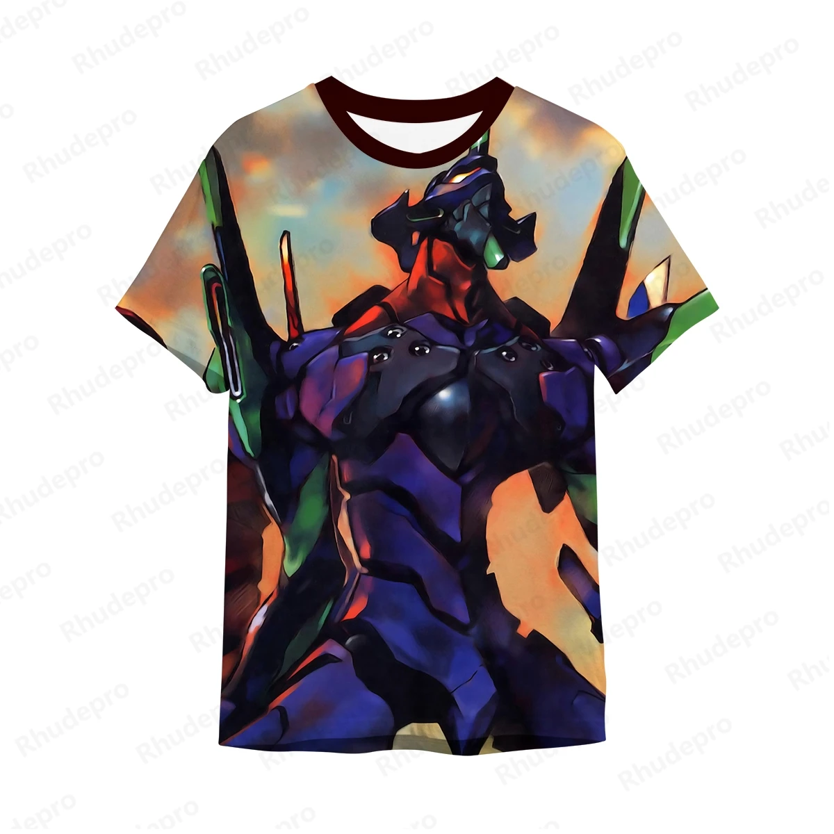 

Neon Genesis Evangelion Anime T Shirts Men's T-shirt Children's Streetwear Trend Clothing Tops Short Sleeve Cosplay 100-5XL