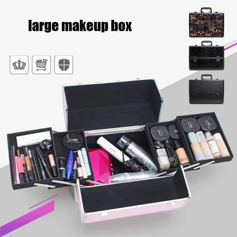 New Beauty Makeup Box Artist Professional Cosmetic Cases Make Up Tattoo Nail Multilayer Toolbox Storage Organizer Suitcase Bag