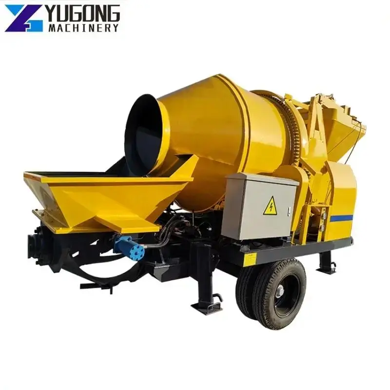 YG Trailer Mounted Electric Motor Mobile Concrete Pump Building Construction Machinery CE Concrete Mixer Pump Equipment