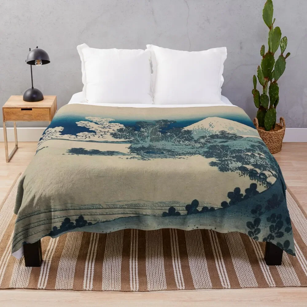 Seven-mile beach of Sagami Throw Blanket Beach Comforter Blankets