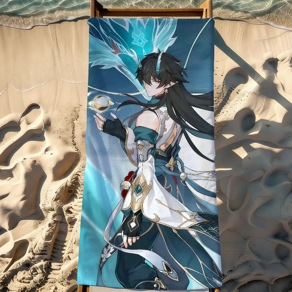 Honkai Star Rail Dan Heng Game Towel Sports Quick Dry Travel Camping Gear Sandproof Soft Light Large Beach Towel