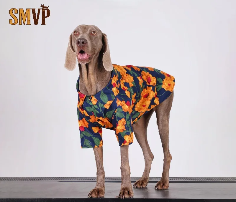 

Summer Light and Cool Sun Flower Printing Bright Colors Sunny Handsome Style Medium and Large Pet Dog Clothes