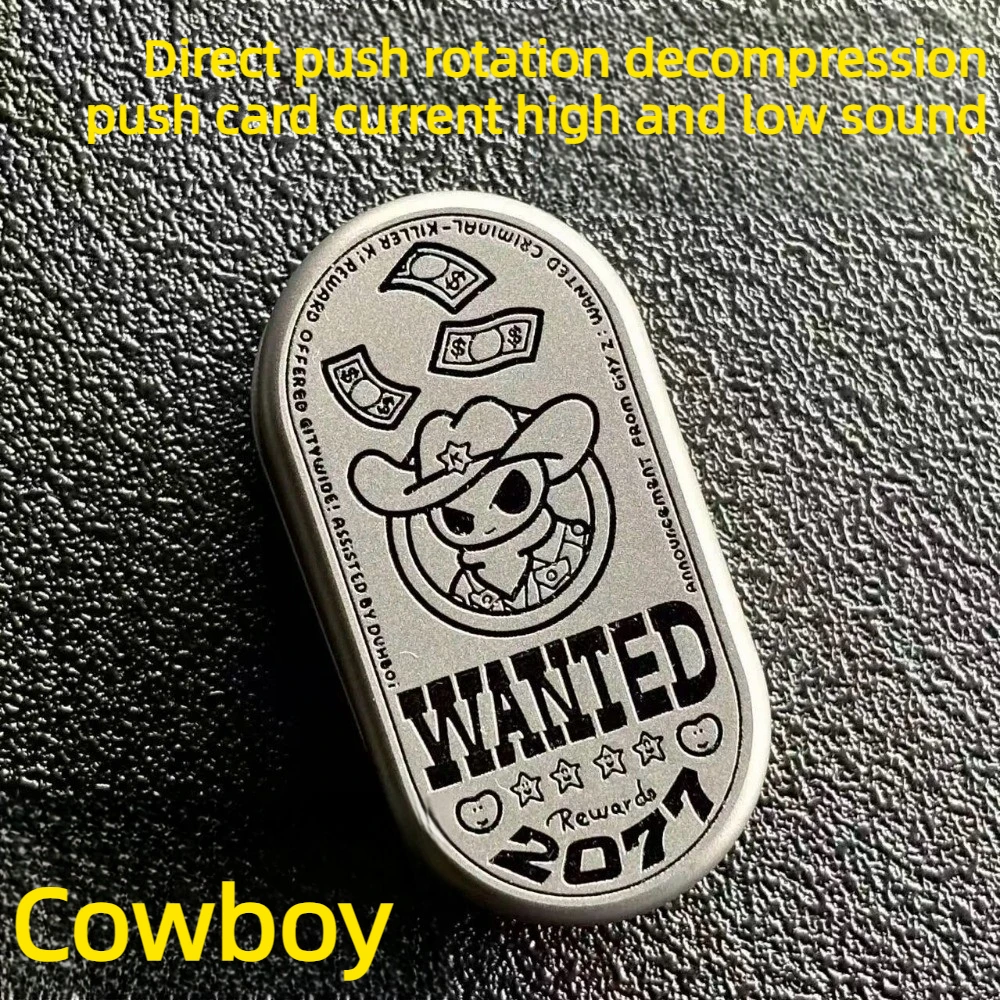 (Pre-sale) Nai EDC Cowboy Stainless Steel Current High and Low Frequency Rotating Fingertip Sliding Card EDC Stress Relief Toy