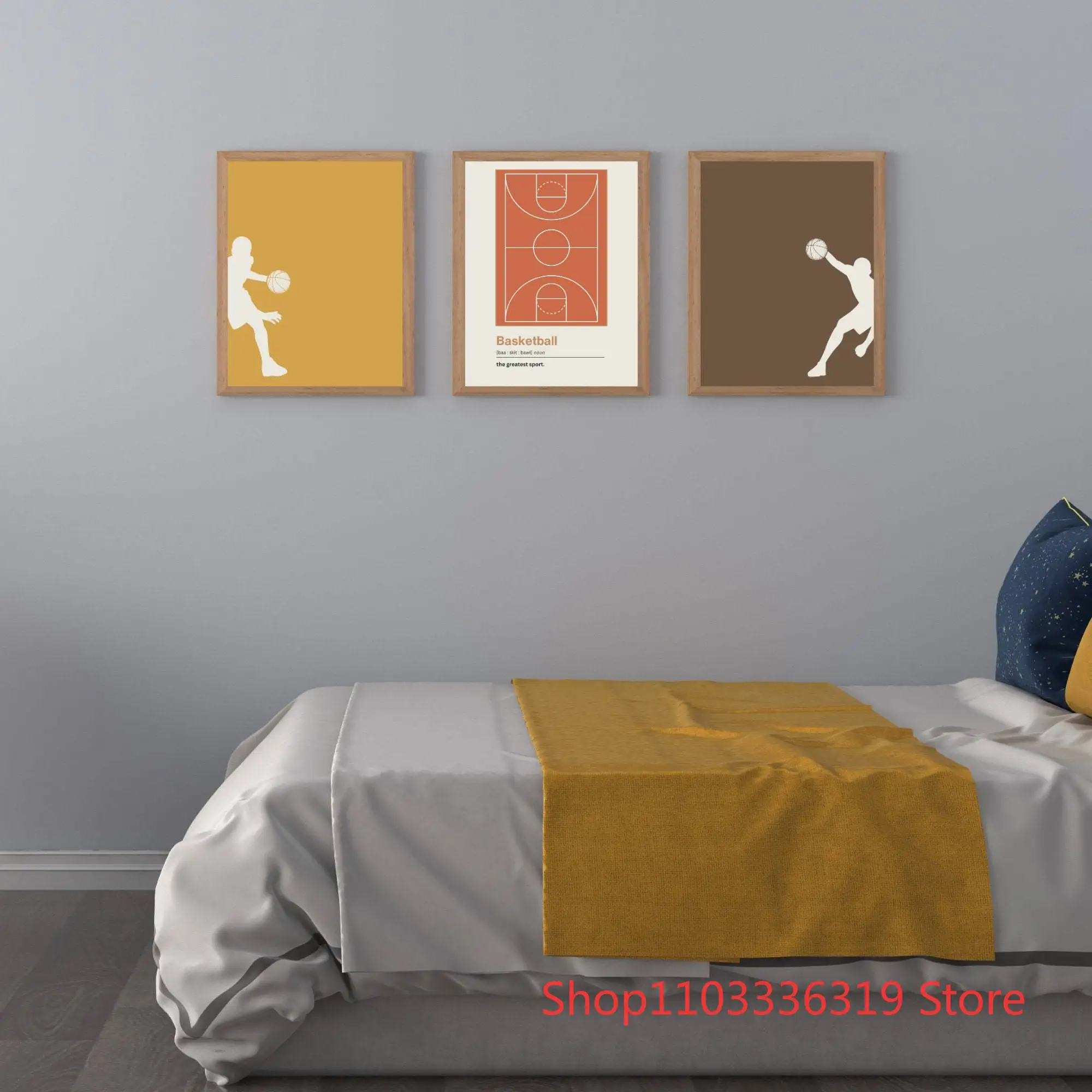 Retro Basketball Boys Room Playing Basketball Art Poster Canvas Painting Wall Prints Picture for Living Room Home Decor