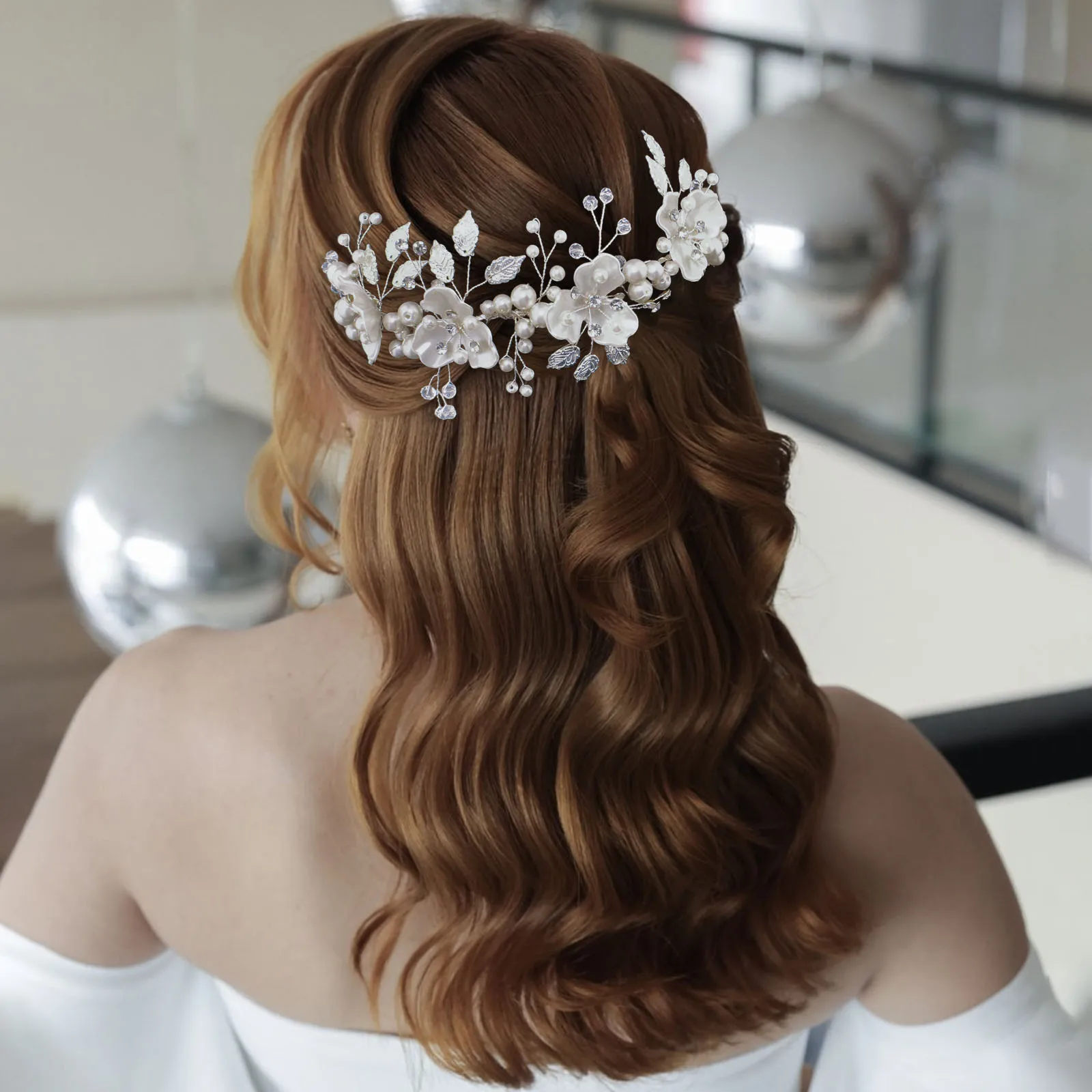 

DZ194 Bridal Headwear Flower Hair Clip Handmade Wedding Hair Comb Pearl Bride Hairpin Bridal Hair Accessories Jewelry Gift