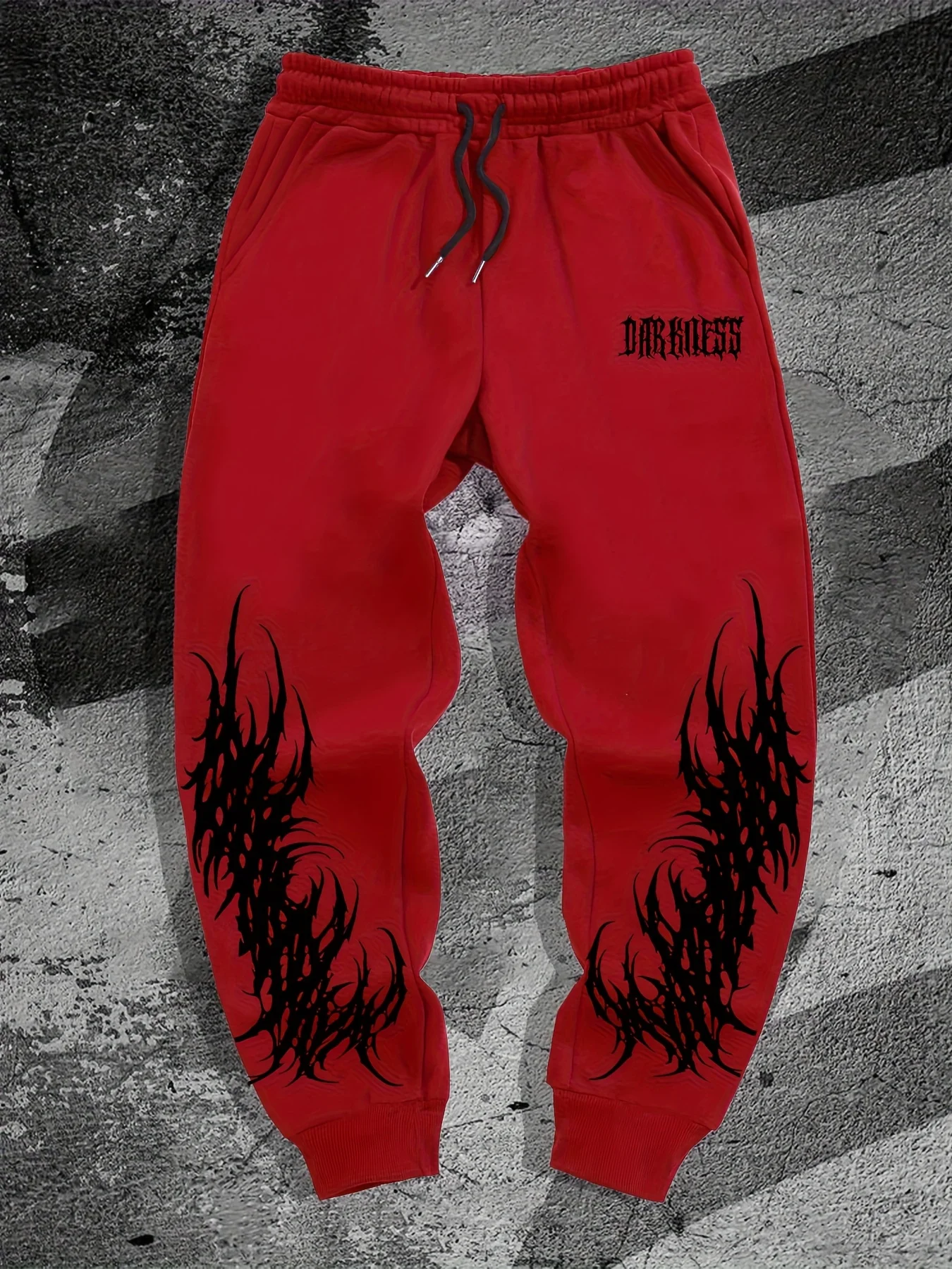 Cool gothic text matched thorn tapered pants, comfy hip hop sweatpants fit commute and workouts