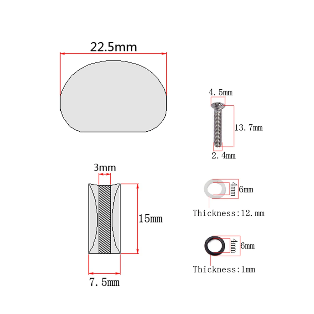 

6 pcs String Tuning Pegs For Acoustic Guitar 22.5Mm Metal Body Red Acrylic Button Replacement Guitar Machine Heads Sealed Tuners