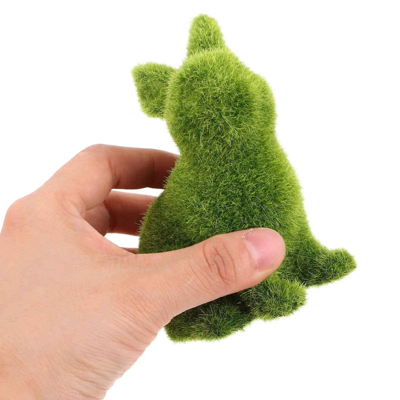 2Pcs Garden Bunny Statue Outdoor Green Resin Rabbit Sculpture Garden Animal Ornament Patio Balcony Yard Faux Moss Covered Bunny