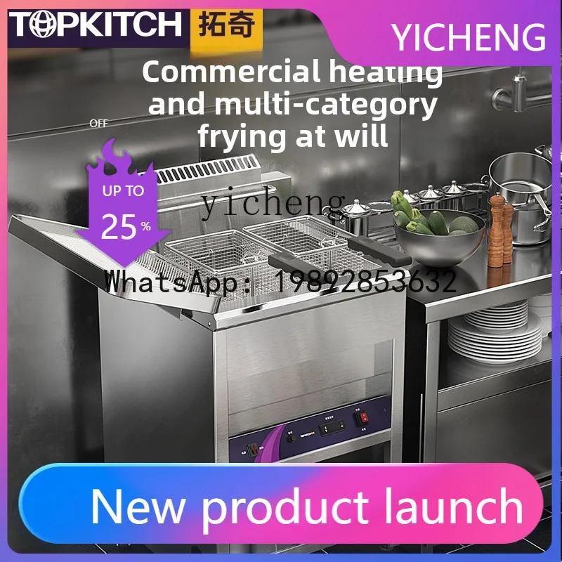 Freidora Eléctrica H1, Freidora Comercial Vertical de Gran Capacidad, Máquina para Freír Pollo y Empanadillas