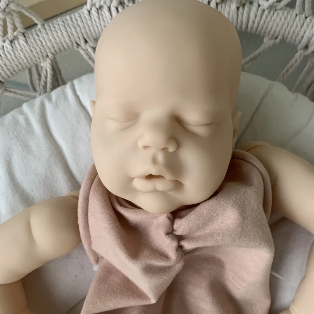 22inches Bebe Reborn Doll Kit Sleeping Baby Alexis Unassembled DIY Doll Parts with Cloth Body Reborn Supply Doll Kit for Girls