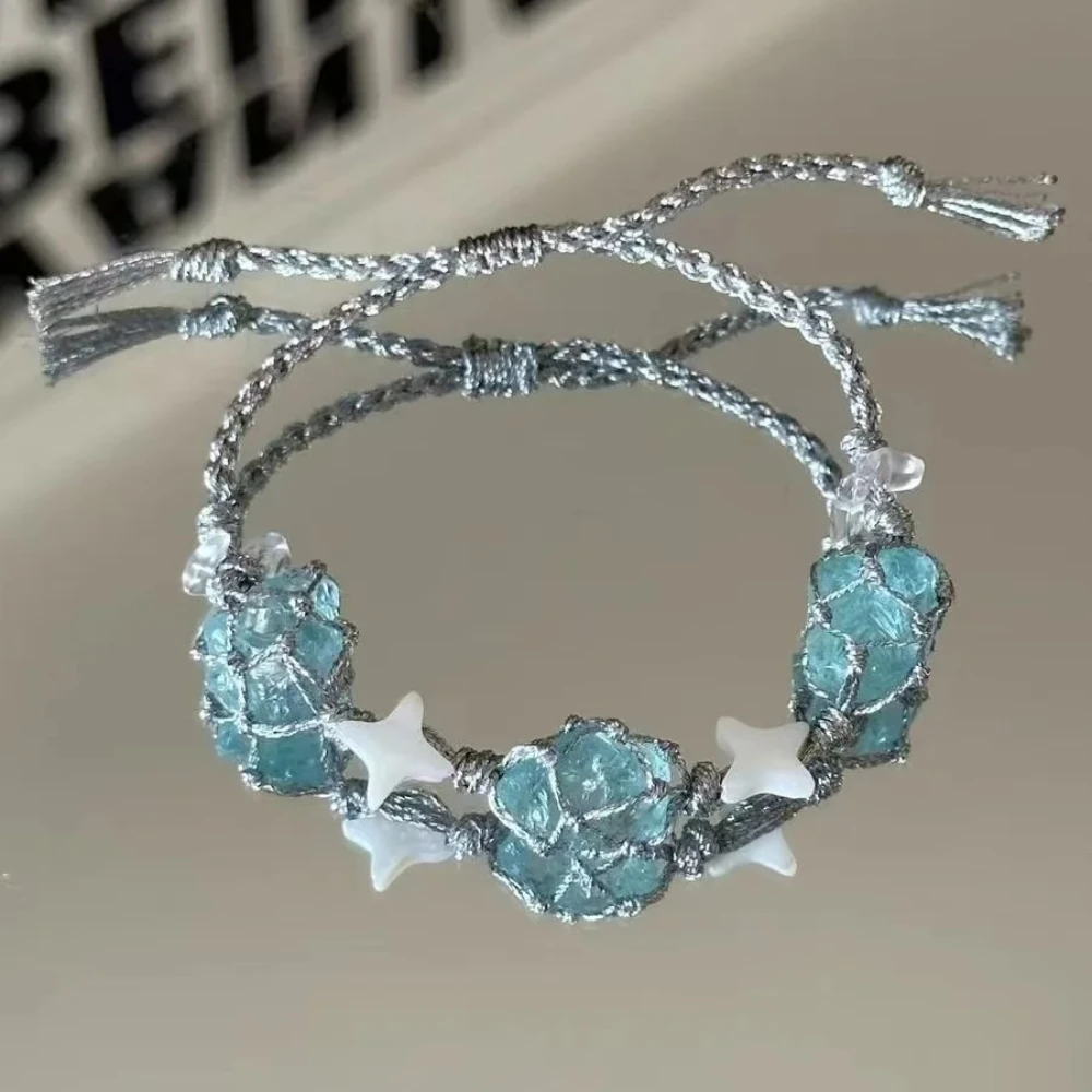 Modische verstellbare synthetische Kieselkranz-Armbänder zum Selbermachen, handgewebte Seilkette für Damen, Geschenkarmband für beste Freunde, Schmuck