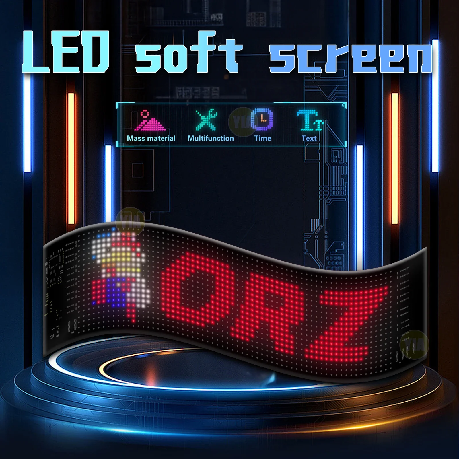 Car Smart Matrix Pixel Panel Truck Eyes LED Display APP Customizable DIY Text Pattern Animation Advertising Programmable Decor