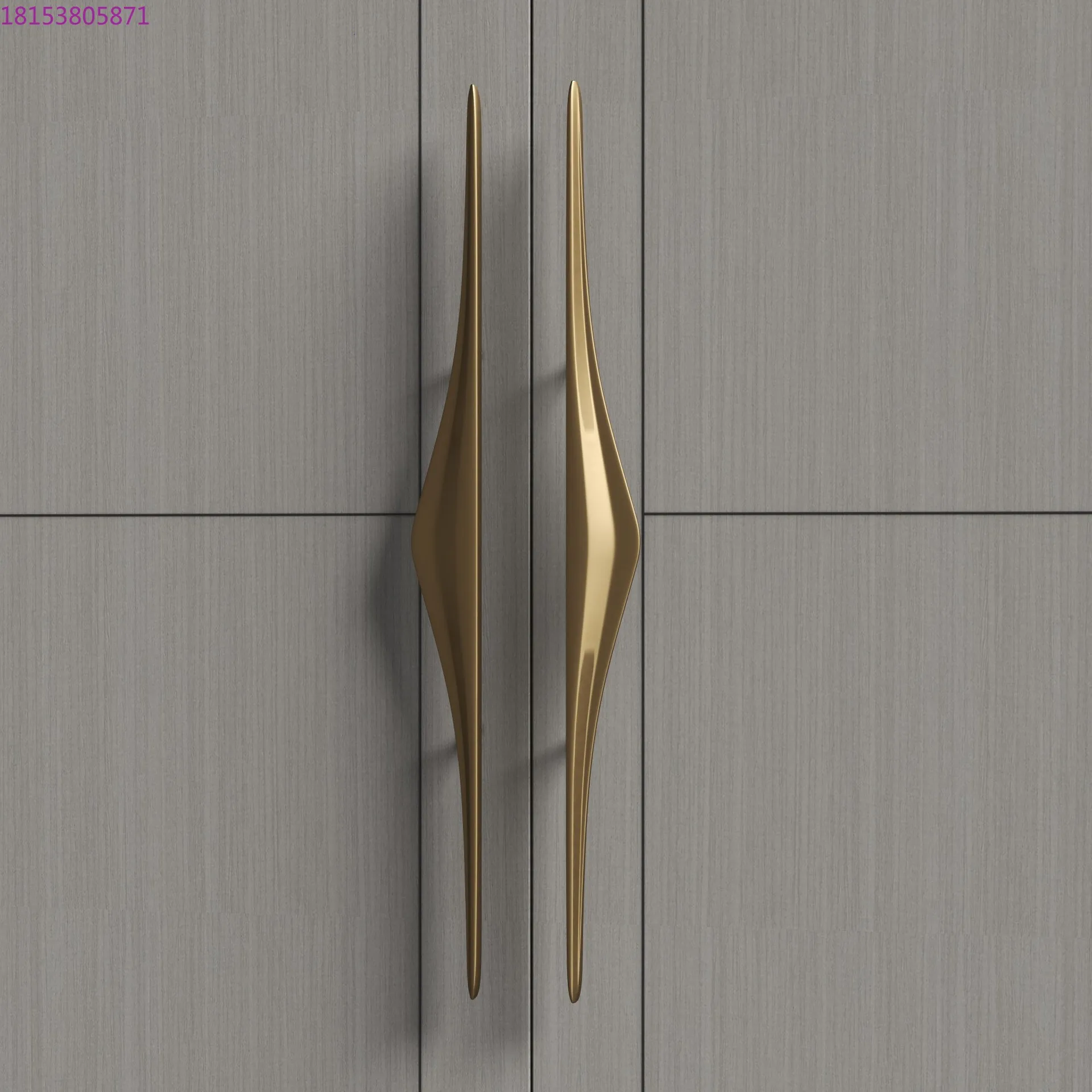 High-end hotel minimalist glass door handle luxury hotel box sliding double door handle aluminum plate