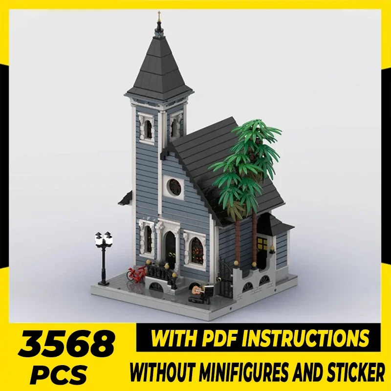 

Модель средневековой улицы: конструктор MOC, церковь Нового Орлеана, технологичные модульные блоки, подарок на Рождество, наборы для сборки своими руками