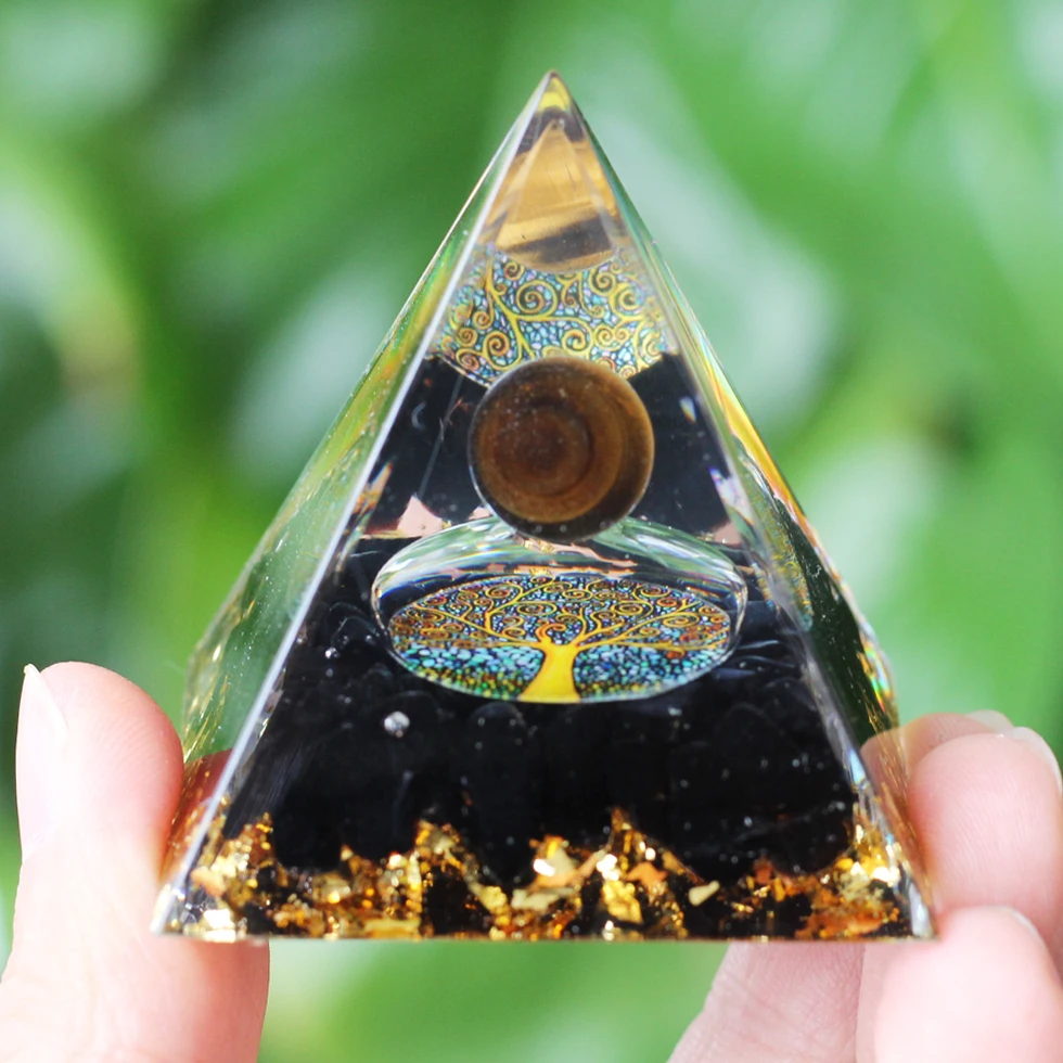 Naturstein-Amethyst-Kristall, Energiegenerator, Orgon-Pyramide für E-Energie-Schutz, Heilung, Meditation, Orgon-Kristall-Chakra