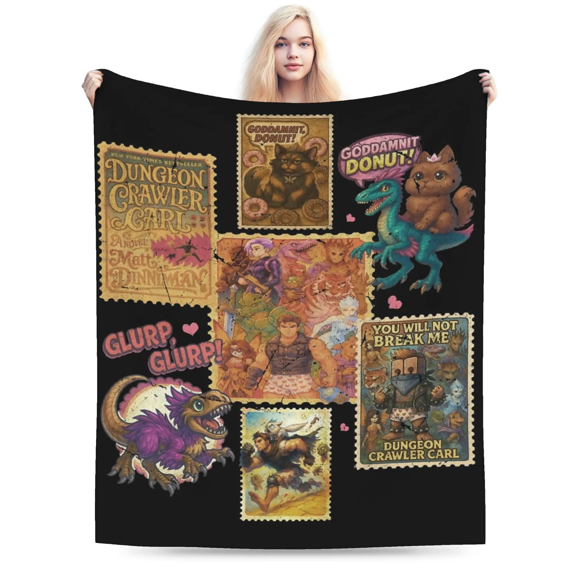 Dungeon Crawler Carl Goddamnit Donut You Will Not Break Me Blanket Flannel Textile Decor Super Throw Blanket for Bedding Quilt