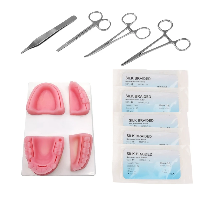 

Practice Kit, Oral Model,Training Instrument Kit With Selica Gel For Students Oral Suture Training