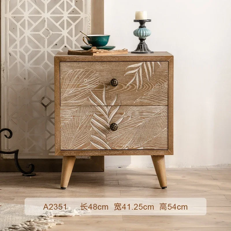 TQH retro home entrance cabinet  solid wood old living room locker drawer cabinet