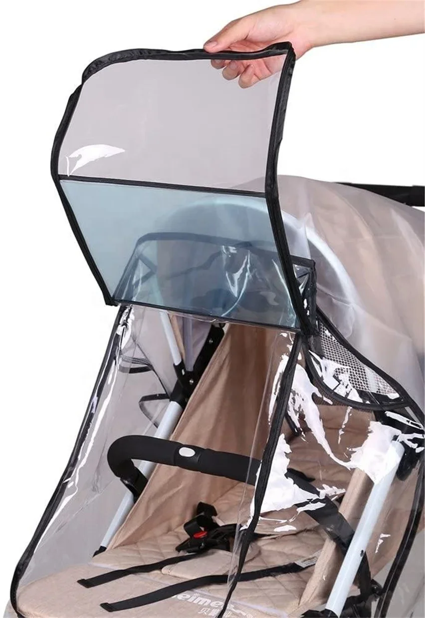 Universal Rain Cover สําหรับรถเข็นเด็กรถเข็นเด็ก Buggy Pram, Baby Travel Weather Shield