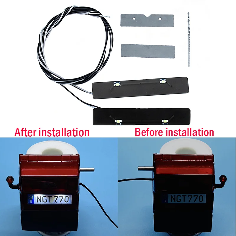 Simulation LED License Plate Lighting for 1/14 Tamiya RC Dump Truck SCANIA 770S 6X4 56368 4X2 56379 8×4 56371 Car Accessories
