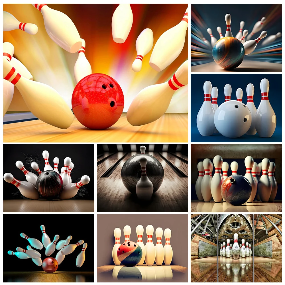 

Bowling Sport Diamond Painting Kit Pin Poster Diy Diamond Embroidery Rhinestone Cross Stitch Modern Fashion Home Wall Decor Gift