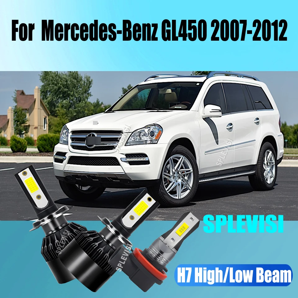 

High Low LED Headlight Fog H7 H7 H11 Upgraded Lighting with Direct-Fit For Mercedes-Benz GL450 2007 2008 2009 2010 2011 2012