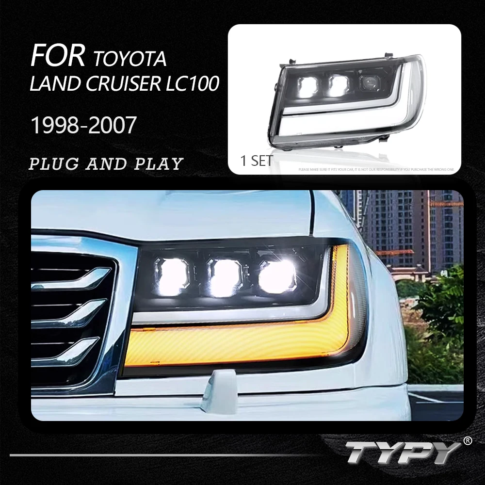 

TYPY Dynamic Signal Head Lamp Auto Accessories Upgrade Modified New LED For Toyota Land Cruiser LC100 1998-2007 Headlights