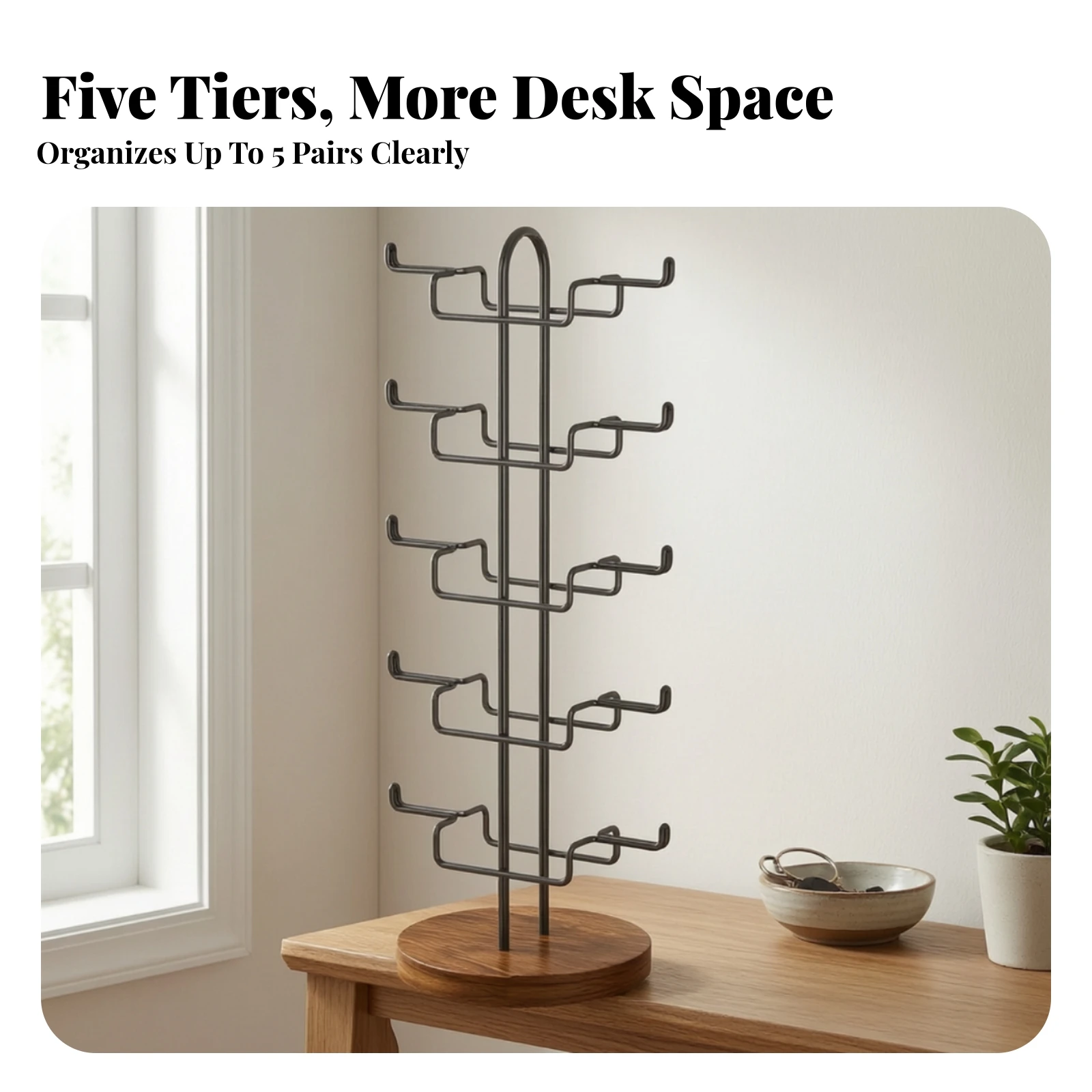 Rotating Glasses Display Stand 360-Degree Sunglasses Display Rack Eyeglass Storage Rack Stable Rotating Glasses Holder Sturdy