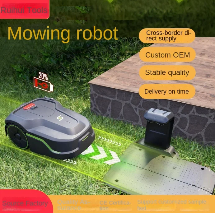 High Efficiency Industrial 1800W Automatic Lawn Mower Robot Intelligent Control 21V Electric Power Source Courtyard Path