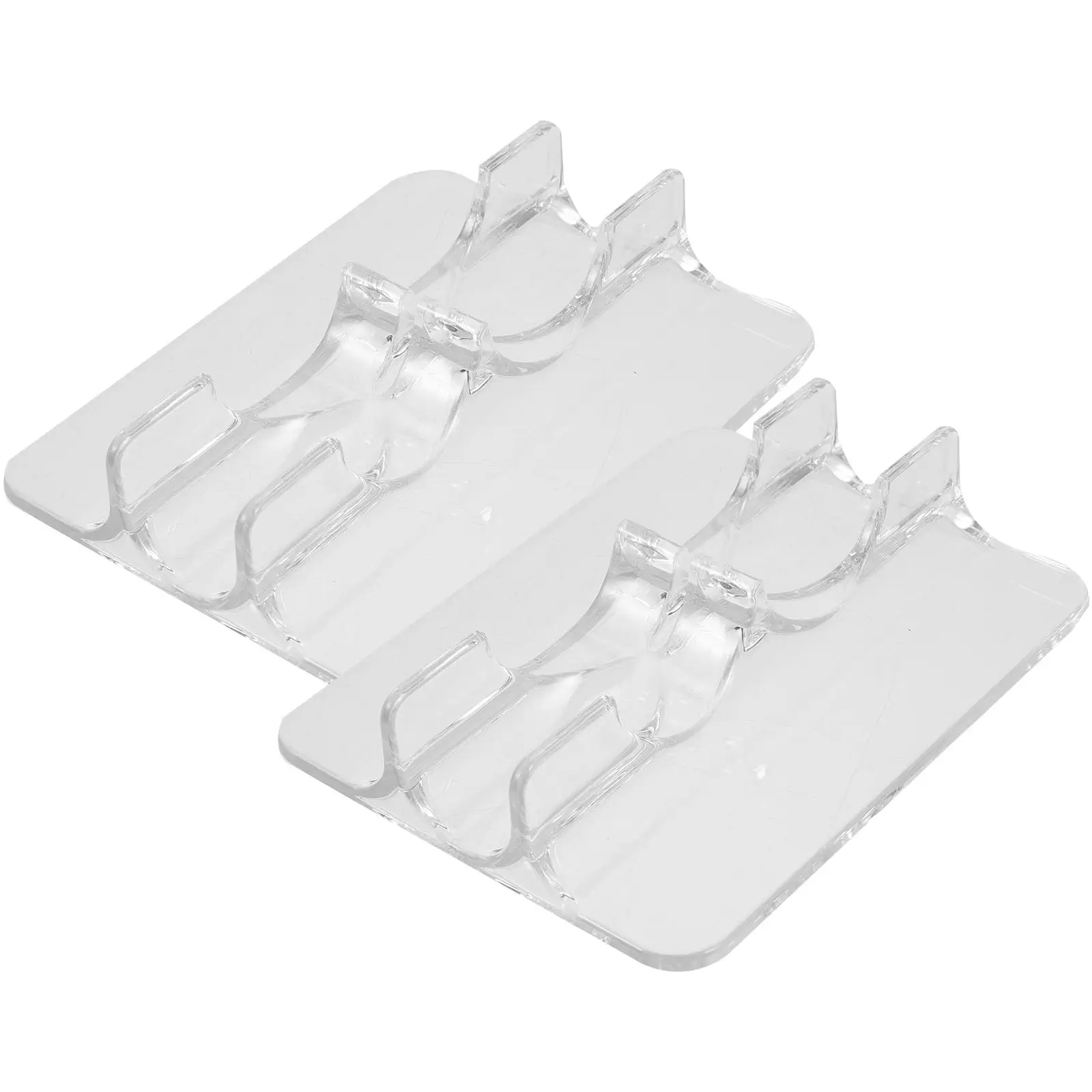 

2Pcs Ice Skate Display Stand Transparent Holder Acrylic Rack Retail Shop Decor Use Simple Design Storage