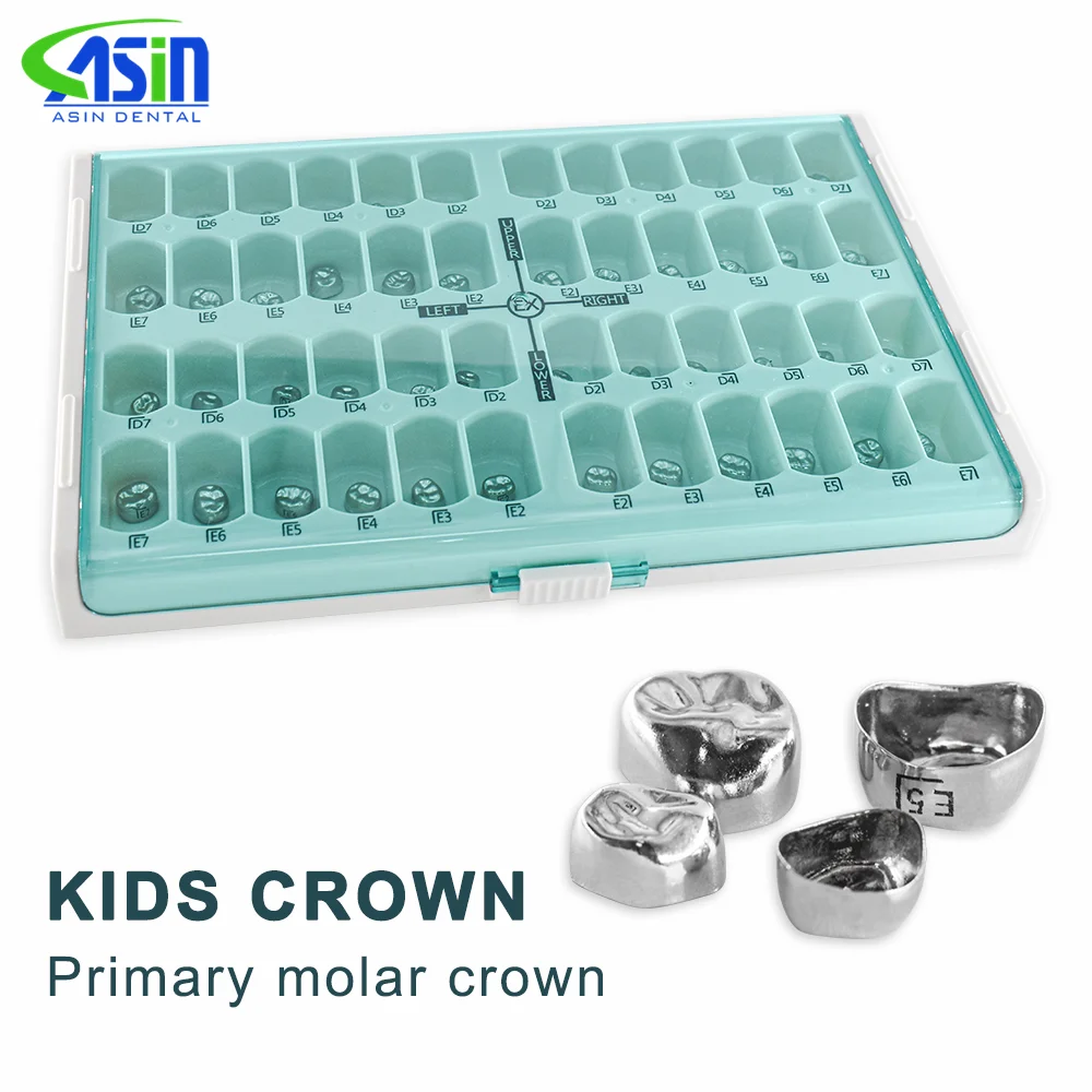 48pcs / 96pcs Dental Kids adult Temporary Primary Molar Stainless Steel Orthodontic Teeth Pediatric Crowns Braces