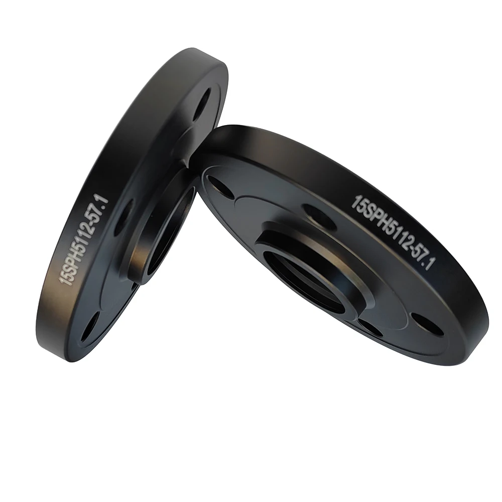 

Проставки для колес 15 мм 5x112 57.1 Centric Bore, черные, из кованого алюминия 6061-T6, для Volkswagen Golf GTI