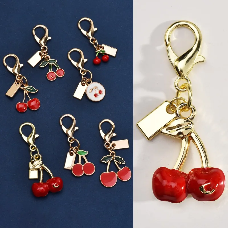 

Cherry keychain accessory bag pendant, fashionable and exquisite crystal resin cherry car keychain pendant for women