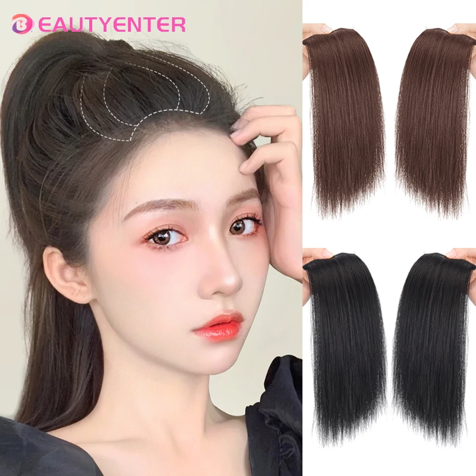 

Synthetic One Piece 2Clips Synthetic Invisable Straight Hair Pads Clip In Increase hair volume Hair Extensions Top Side Cover