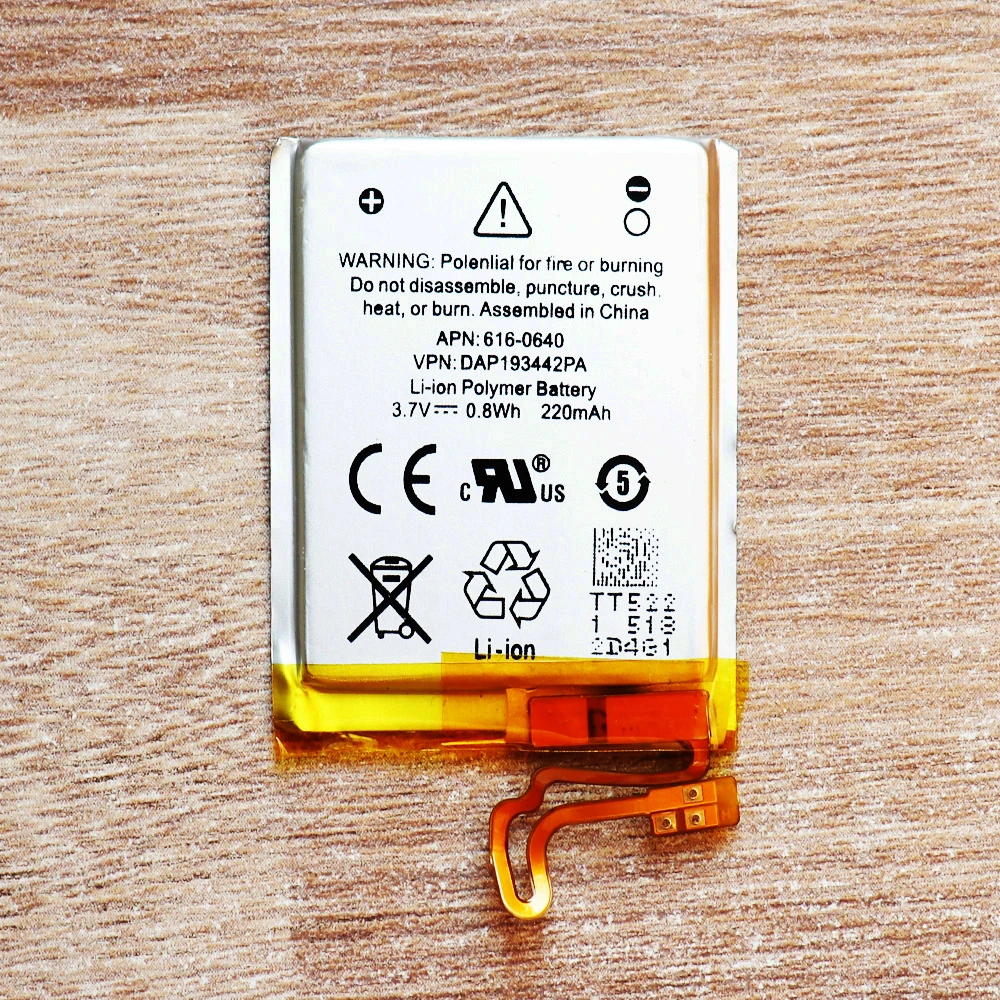 5pcs 10pcs 20pcs 220mAh Internal Li-ion Polymer Battery for iPod Nano 7th gen Nano 7 16GB