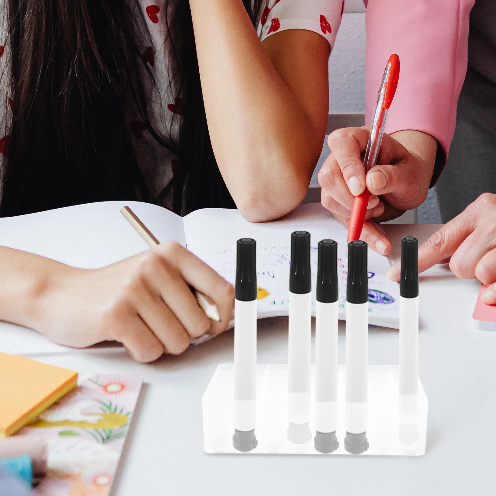 4 قطع حامل أقلام 40 شبكة سعة كبيرة مادة البولي بروبيلين تصميم متعدد الاستخدامات منظم قلم رصاص منظم قلم رصاص للمكتب