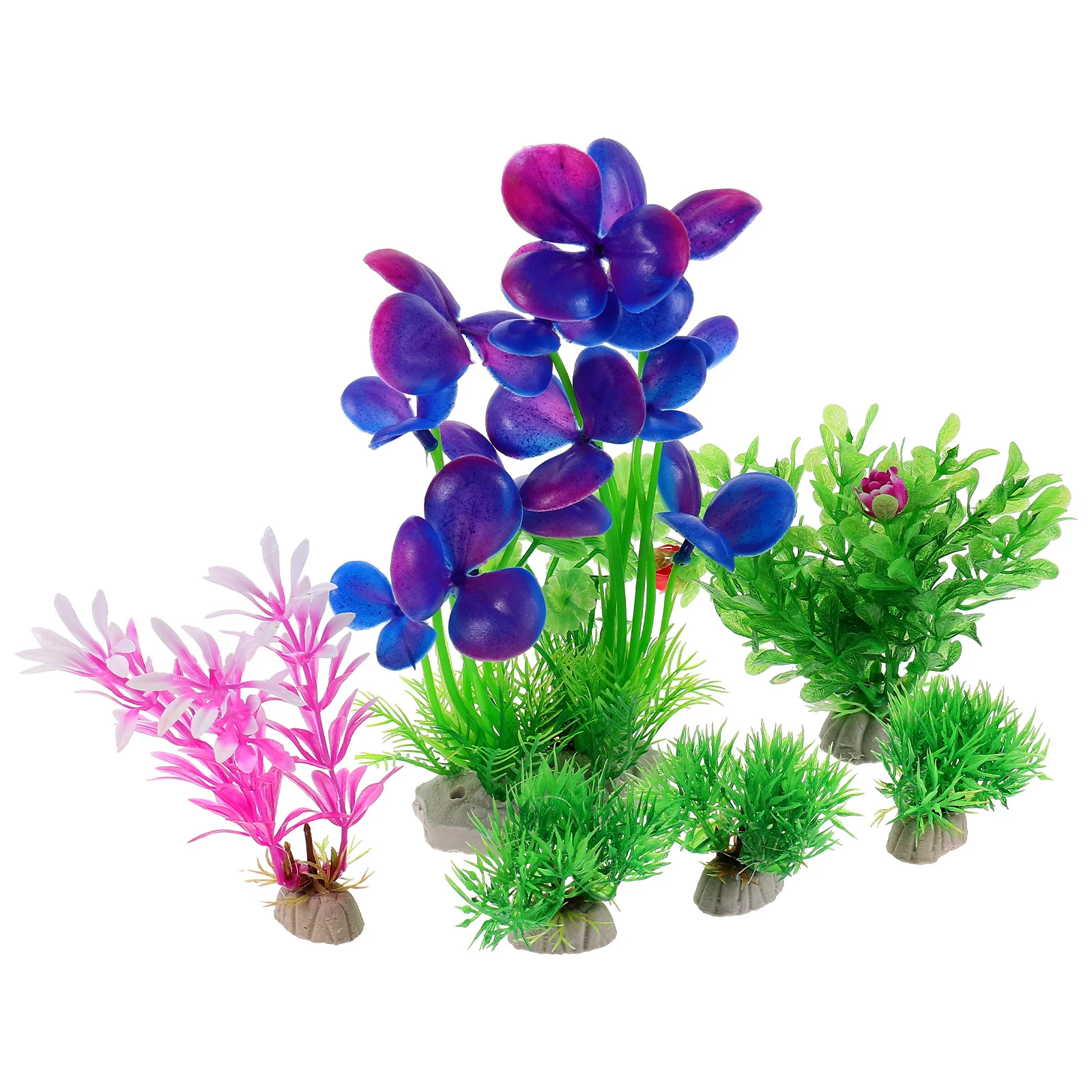 

6Pcs Artificial Aquarium Plants Realistic Fake Underwater Fish Tank Decor Landscape Plastic Plants Safe for Fish Reptile Tank