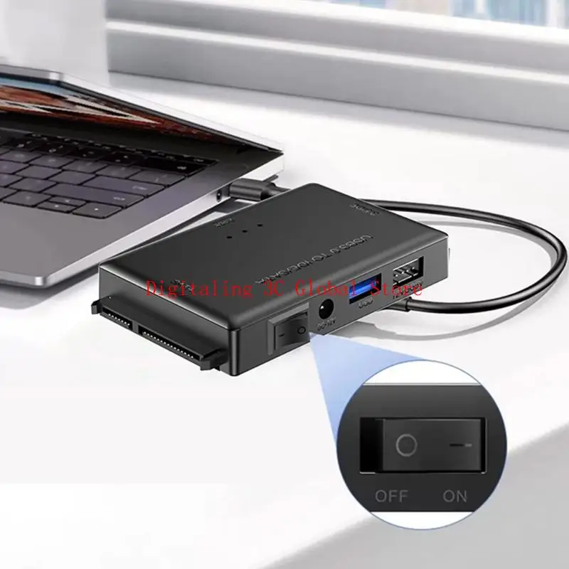 USB3.0 IDE Converter untuk Hard Disk Desktop Laptop Menampilkan Overcurrents Protections Switches