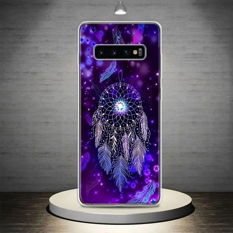 Retro Feather Dreamcatcher Phone Case Shell For Samsung Galaxy S24 S23 S22 Ultra S21 Plus S20 FE S10 S10E S9 S8 + Cover Capa Fun