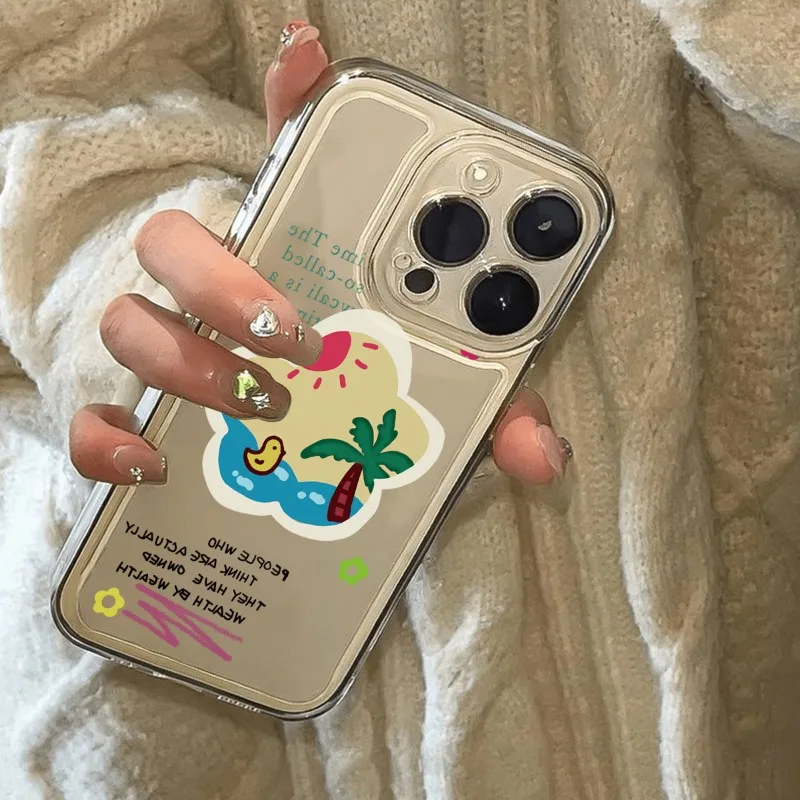 Ins Wind Colorful Stars Phone Case for IPhone 16 15 14 13 12 11 Pro Max 14 15 Plus Transparent Soft Cover Protection Back Cover