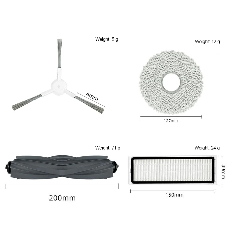 Hoofdborstel voor Dreame Bot L10S Ultra Veegmachine Accessoires Chaimi X10 Hoofdborstel Zijfilter Stofzak