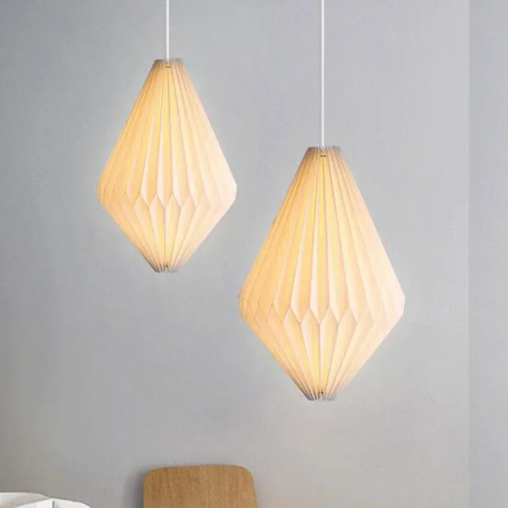 

Nordic Creative Paper Origami Lantern Shade Foldable Pendant Light Art Decor for Living Room Dining Room Exhibition Hall