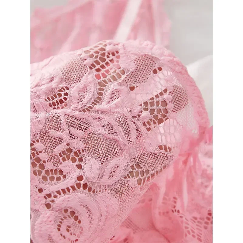 Traje con tirantes, camisón ultrafino de verano, conjuntos de Tanga de encaje, pijamas sexis para mujer, lencería, vestido de noche caliente, ropa de dormir cómoda