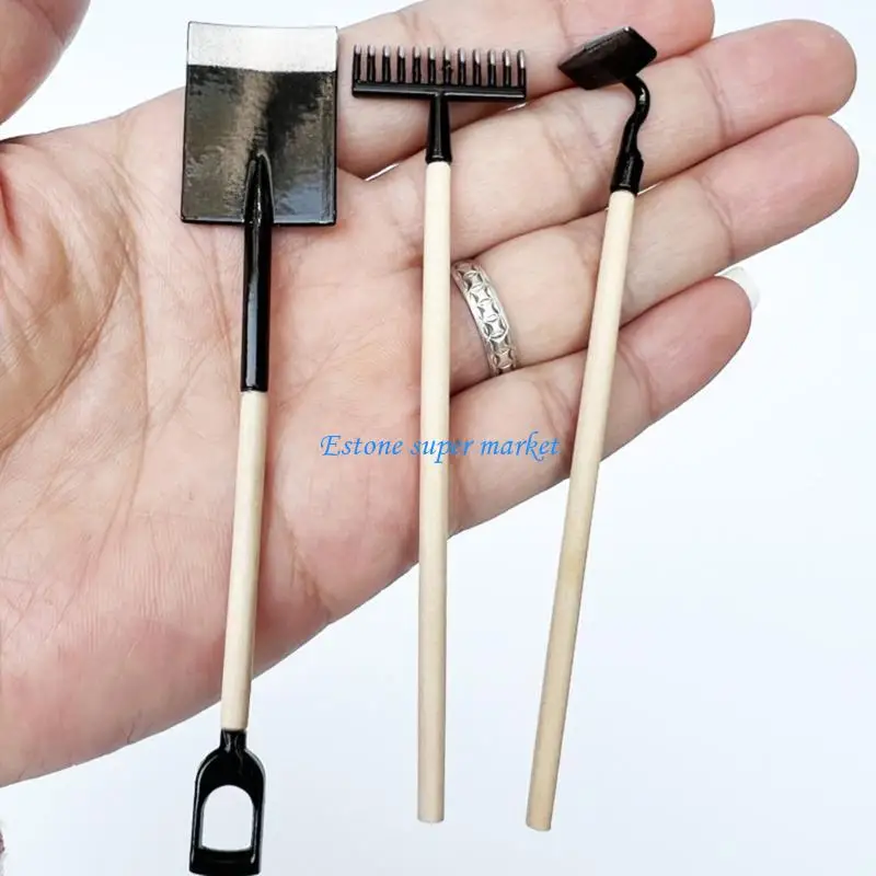 090B 3 Pieces Dollhouses Garden Tool Kits For 1:12 Scale Model Enthusiasts