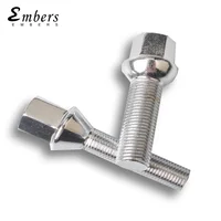Pernos de rueda de acero Embers M12x1.5 14x1.5 14x1.25 12x1.25 de varias longitudes 10 piezas para BMW Volkswagen Audi Mercedes Porsche